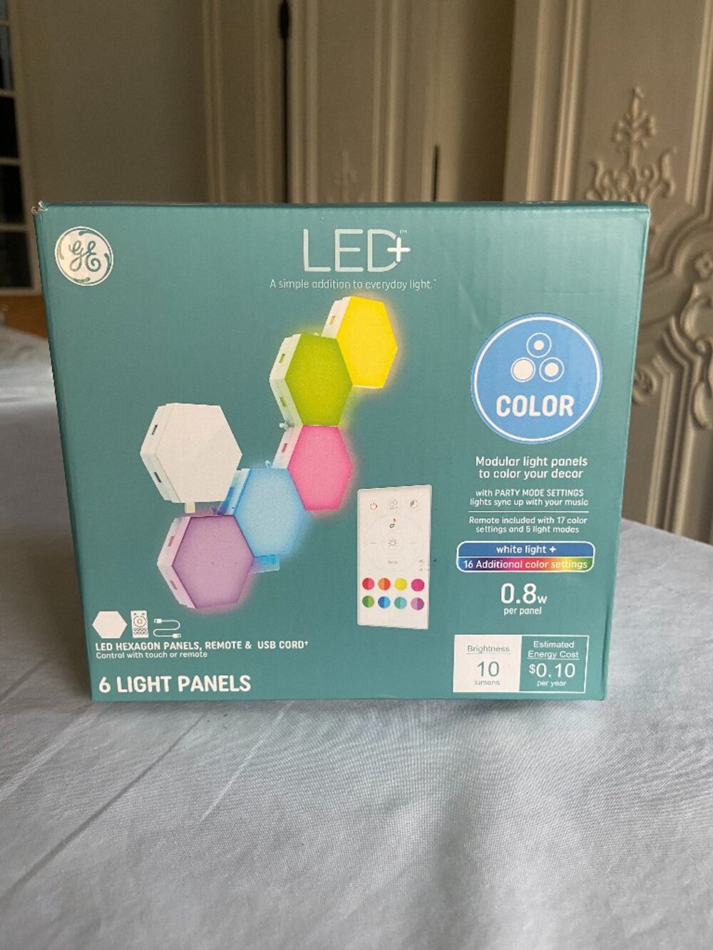 GE LED+ Color Hexagon Light Panels – 6 Pack | New in Box